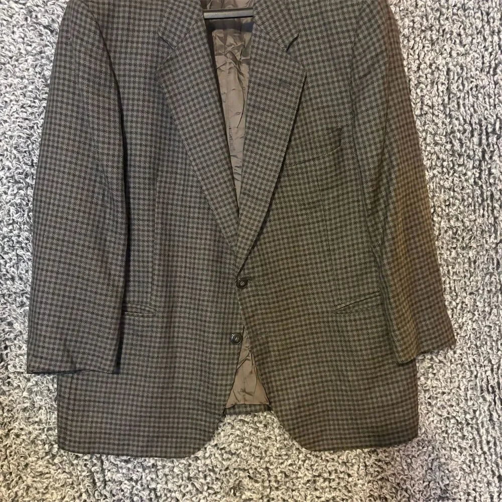 VESMODA Men's Vintage Wool Overcoat Brown Check Size 52
